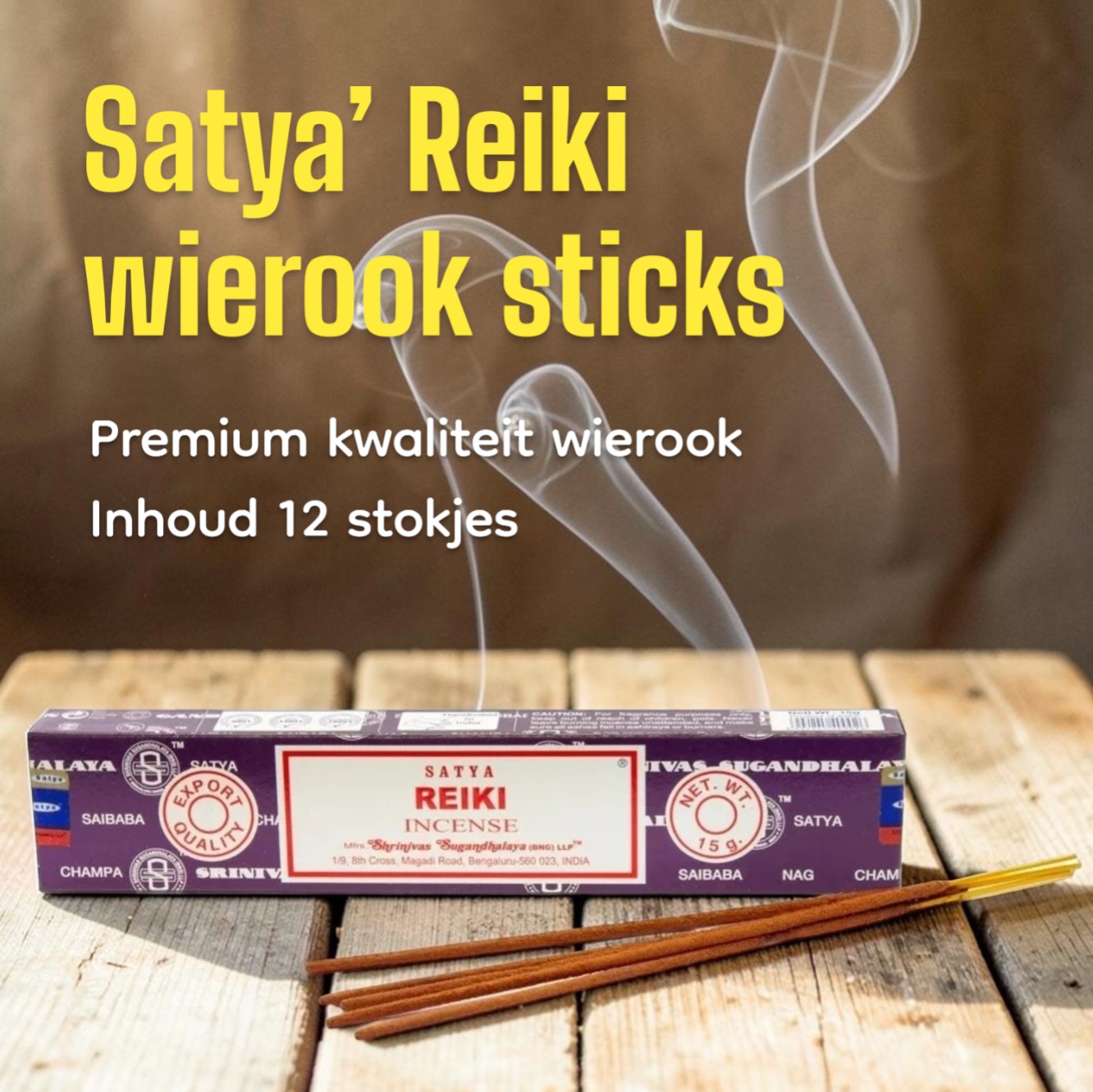 Wierook stokjes Satya reiki incense sticks